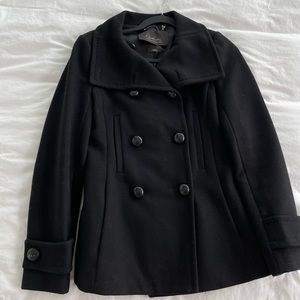 Aritzia Babaton black pea coat, XS worn but like new